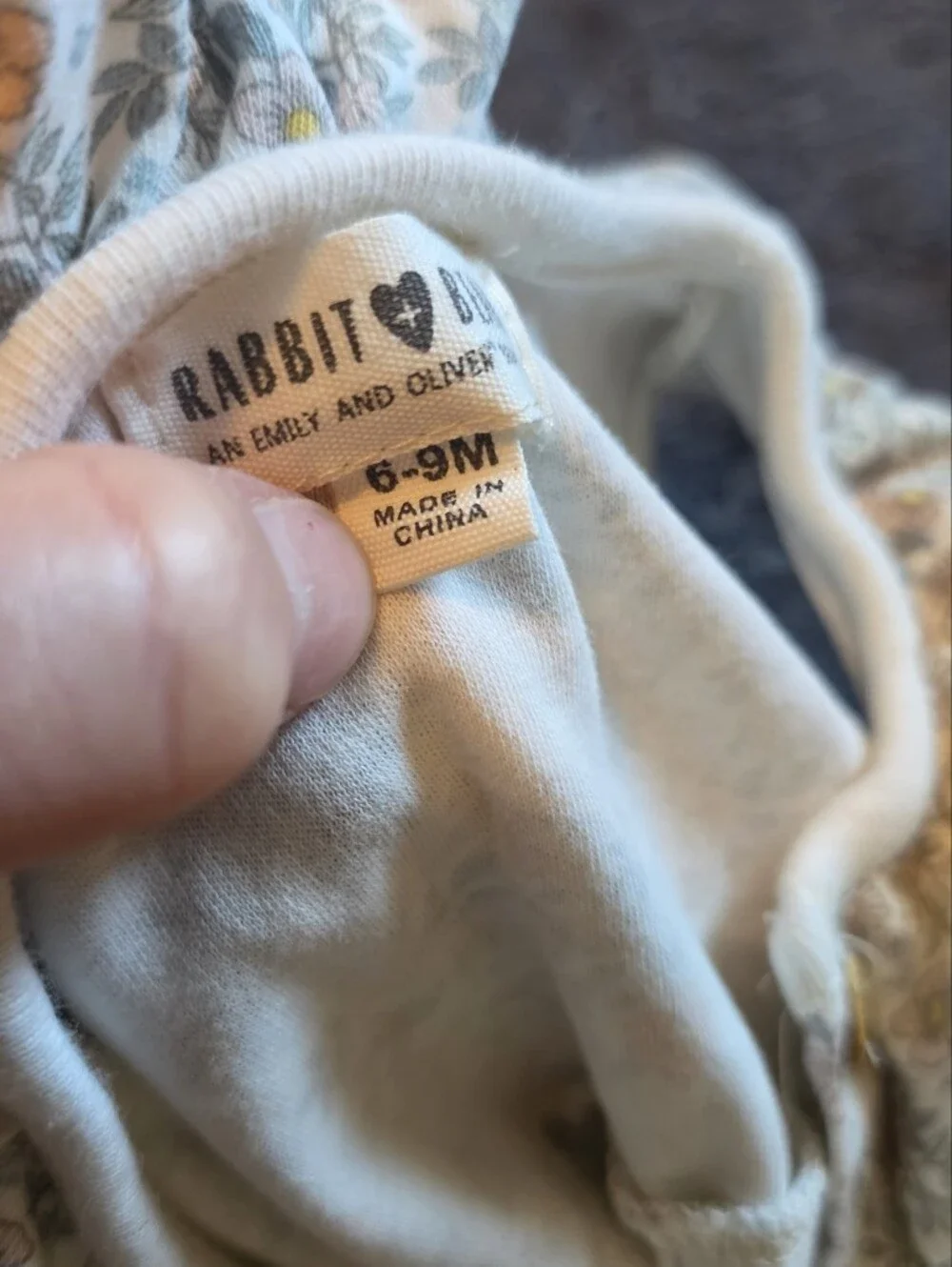 Rabbit + Bear Organic Floral One Piece 6-9 Months